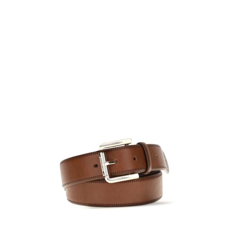 Max Mara Brown Calf Leather Bos Taurus Regular Women's Belt